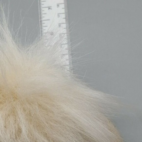 Express Womens Slip On Scuff Slippers Beige Knit Faux Fur Pom Pom S 5-6‎ - Picture 7 of 9